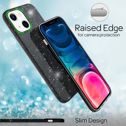NALIA Glitzerhülle für iPhone 13 Mini – Funkelnder Glitzer-Look & Grip – SHINEPOP (Silikon Case) – Marke aus Berlin