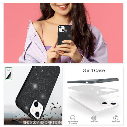 NALIA Glitzerhülle für iPhone 13 Mini – Funkelnder Glitzer-Look & Grip – SHINEPOP (Silikon Case) – Marke aus Berlin
