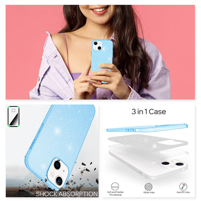 NALIA Glitzerhülle für iPhone 13 – Funkelnder Glitzer-Look & Grip – SHINEPOP (Silikon Case) – Marke aus Berlin