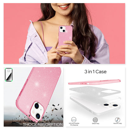 NALIA Glitzerhülle für iPhone 13 – Funkelnder Glitzer-Look & Grip – SHINEPOP (Silikon Case) – Marke aus Berlin