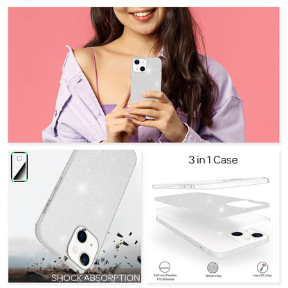 NALIA Glitzerhülle für iPhone 13 – Funkelnder Glitzer-Look & Grip – SHINEPOP (Silikon Case) – Marke aus Berlin