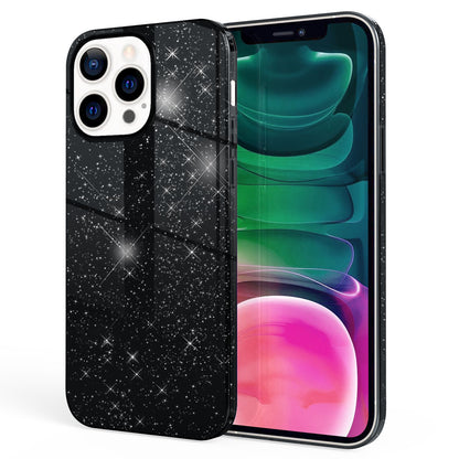 NALIA Glitzerhülle für iPhone 13 Pro – Funkelnder Glitzer-Look & Grip – SHINEPOP (Silikon Case) – Marke aus Berlin