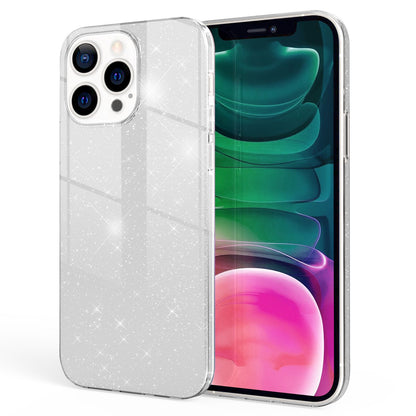NALIA Glitzerhülle für iPhone 13 Pro – Funkelnder Glitzer-Look & Grip – SHINEPOP (Silikon Case) – Marke aus Berlin