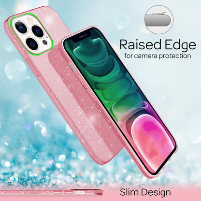NALIA Glitzerhülle für iPhone 13 Pro – Funkelnder Glitzer-Look & Grip – SHINEPOP (Silikon Case) – Marke aus Berlin