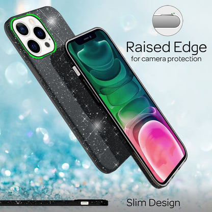 NALIA Glitzerhülle für iPhone 13 Pro – Funkelnder Glitzer-Look & Grip – SHINEPOP (Silikon Case) – Marke aus Berlin