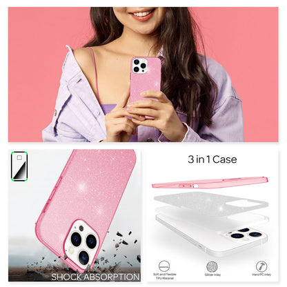 NALIA Glitzerhülle für iPhone 13 Pro – Funkelnder Glitzer-Look & Grip – SHINEPOP (Silikon Case) – Marke aus Berlin
