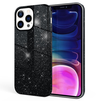 NALIA Glitzerhülle für iPhone 13 Pro Max – Funkelnder Glitzer-Look & Grip – SHINEPOP (Silikon Case) – Marke aus Berlin
