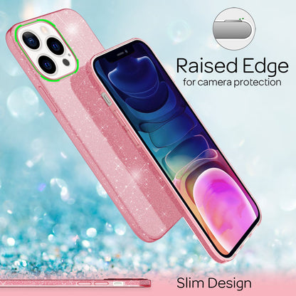 NALIA Glitzerhülle für iPhone 13 Pro Max – Funkelnder Glitzer-Look & Grip – SHINEPOP (Silikon Case) – Marke aus Berlin