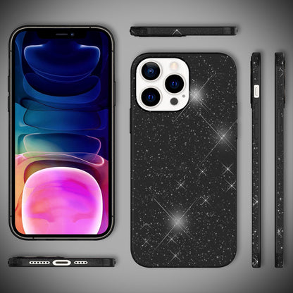 NALIA Glitzerhülle für iPhone 13 Pro Max – Funkelnder Glitzer-Look & Grip – SHINEPOP (Silikon Case) – Marke aus Berlin