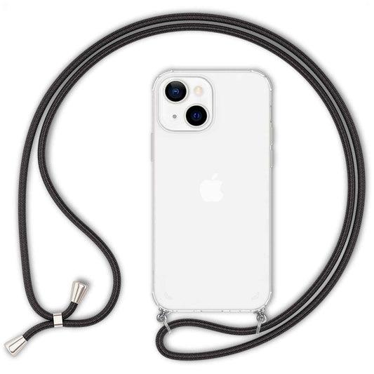 NALIA Handykette für iPhone 13 Mini – Transparentes Hybrid-Case & Band – HANGIT (Anti-Gelb Rückseite & Verstellbar) – Marke aus Berlin