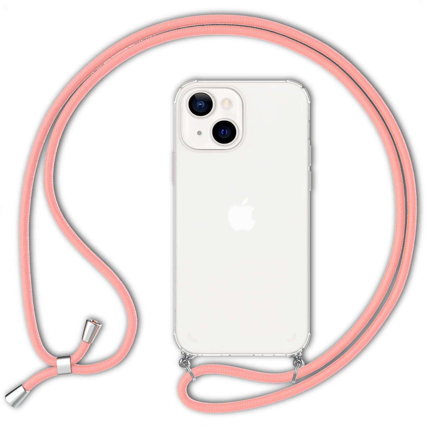 NALIA Handykette für iPhone 13 – Transparentes Hybrid-Case & Band – HANGIT (Anti-Gelb Rückseite & Verstellbar) – Marke aus Berlin