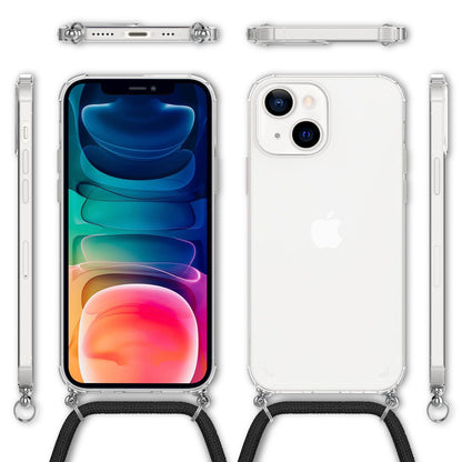 NALIA Handykette für iPhone 13 – Transparentes Hybrid-Case & Band – HANGIT (Anti-Gelb Rückseite & Verstellbar) – Marke aus Berlin