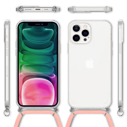 NALIA Handykette für iPhone 13 Pro – Transparentes Hybrid-Case & Band – HANGIT (Anti-Gelb Rückseite & Verstellbar) – Marke aus Berlin