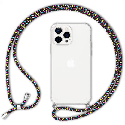 NALIA Handykette für iPhone 13 Pro Max – Transparentes Hybrid-Case & Band – HANGIT (Anti-Gelb Rückseite & Verstellbar) – Marke aus Berlin
