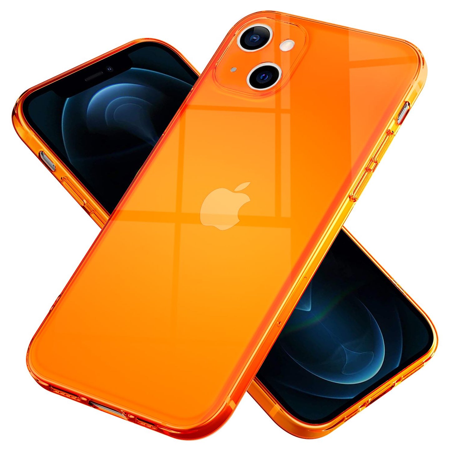 NALIA Neon Silikonhülle für iPhone 13 Mini – Knallige Signal-Farbe & Linsenschutz – VIBE (Transparentes Case) – Marke aus Berlin