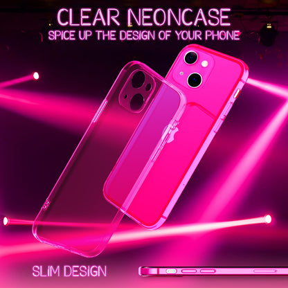 NALIA Neon Silikonhülle für iPhone 13 Mini – Knallige Signal-Farbe & Linsenschutz – VIBE (Transparentes Case) – Marke aus Berlin