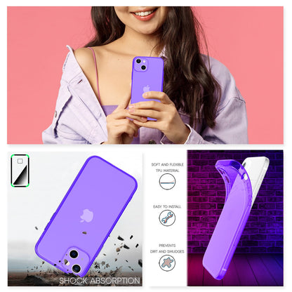 NALIA Neon Silikonhülle für iPhone 13 Mini – Knallige Signal-Farbe & Linsenschutz – VIBE (Transparentes Case) – Marke aus Berlin