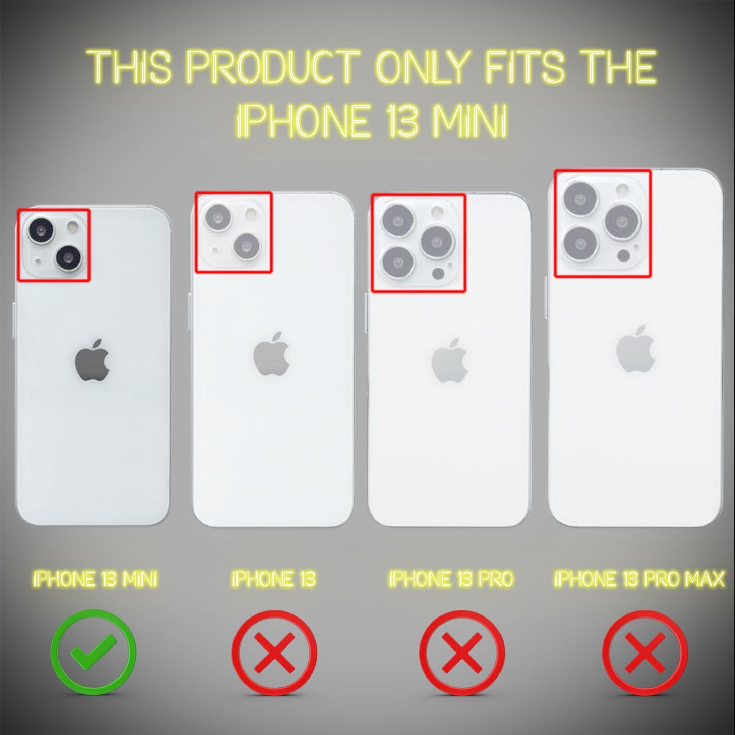 NALIA Neon Silikonhülle für iPhone 13 Mini – Knallige Signal-Farbe & Linsenschutz – VIBE (Transparentes Case) – Marke aus Berlin