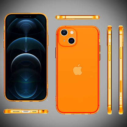 NALIA Neon Silikonhülle für iPhone 13 Mini – Knallige Signal-Farbe & Linsenschutz – VIBE (Transparentes Case) – Marke aus Berlin