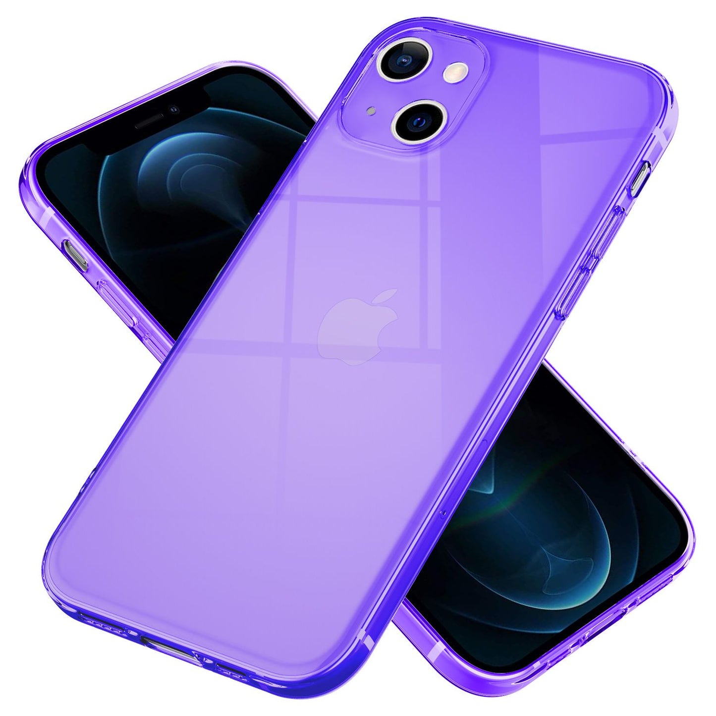 NALIA Neon Silikonhülle für iPhone 13 – Knallige Signal-Farbe & Linsenschutz – VIBE (Transparentes Case) – Marke aus Berlin