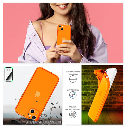 NALIA Neon Silikonhülle für iPhone 13 – Knallige Signal-Farbe & Linsenschutz – VIBE (Transparentes Case) – Marke aus Berlin