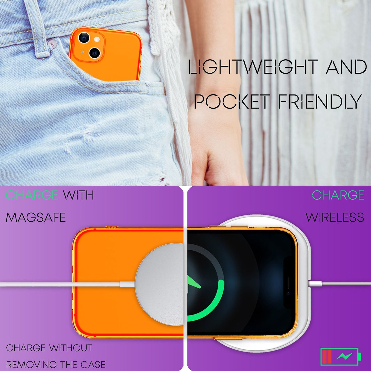 NALIA Neon Silikonhülle für iPhone 13 – Knallige Signal-Farbe & Linsenschutz – VIBE (Transparentes Case) – Marke aus Berlin