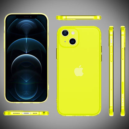 NALIA Neon Silikonhülle für iPhone 13 – Knallige Signal-Farbe & Linsenschutz – VIBE (Transparentes Case) – Marke aus Berlin