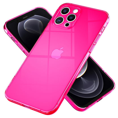 NALIA Neon Silikonhülle für iPhone 13 Pro Max – Knallige Signal-Farbe & Linsenschutz – VIBE (Transparentes Case) – Marke aus Berlin