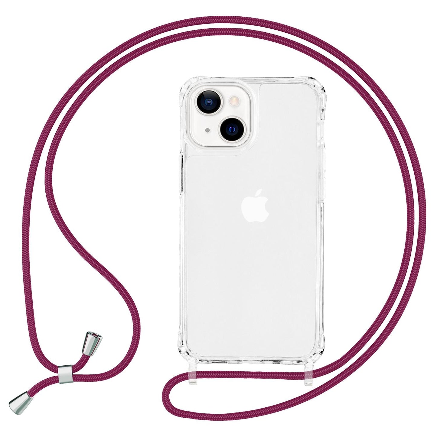 NALIA Handykette für iPhone 13 Mini – Transparentes Hybrid-Case & Band – HANGIT PRO (Anti-Gelb Rückseite & Verstellbar) – Marke aus Berlin