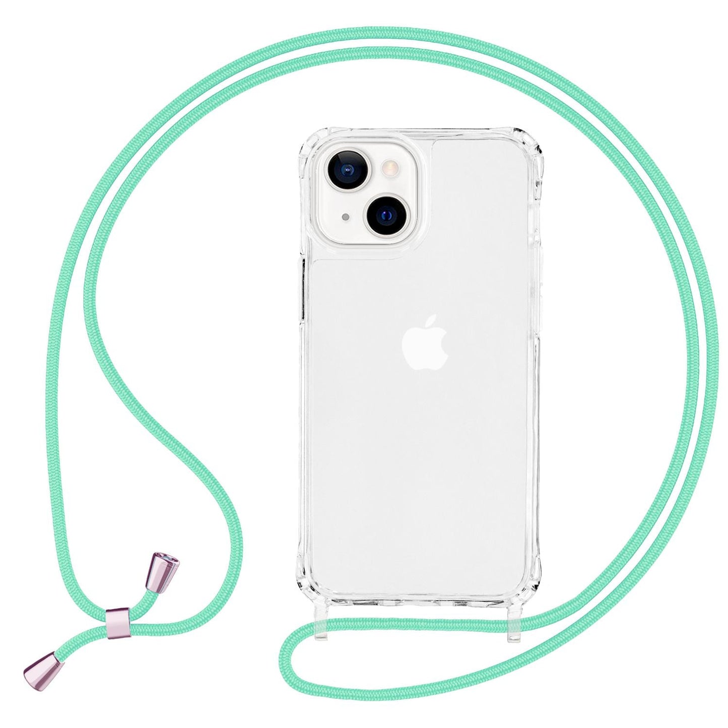 NALIA Handykette für iPhone 13 Mini – Transparentes Hybrid-Case & Band – HANGIT PRO (Anti-Gelb Rückseite & Verstellbar) – Marke aus Berlin