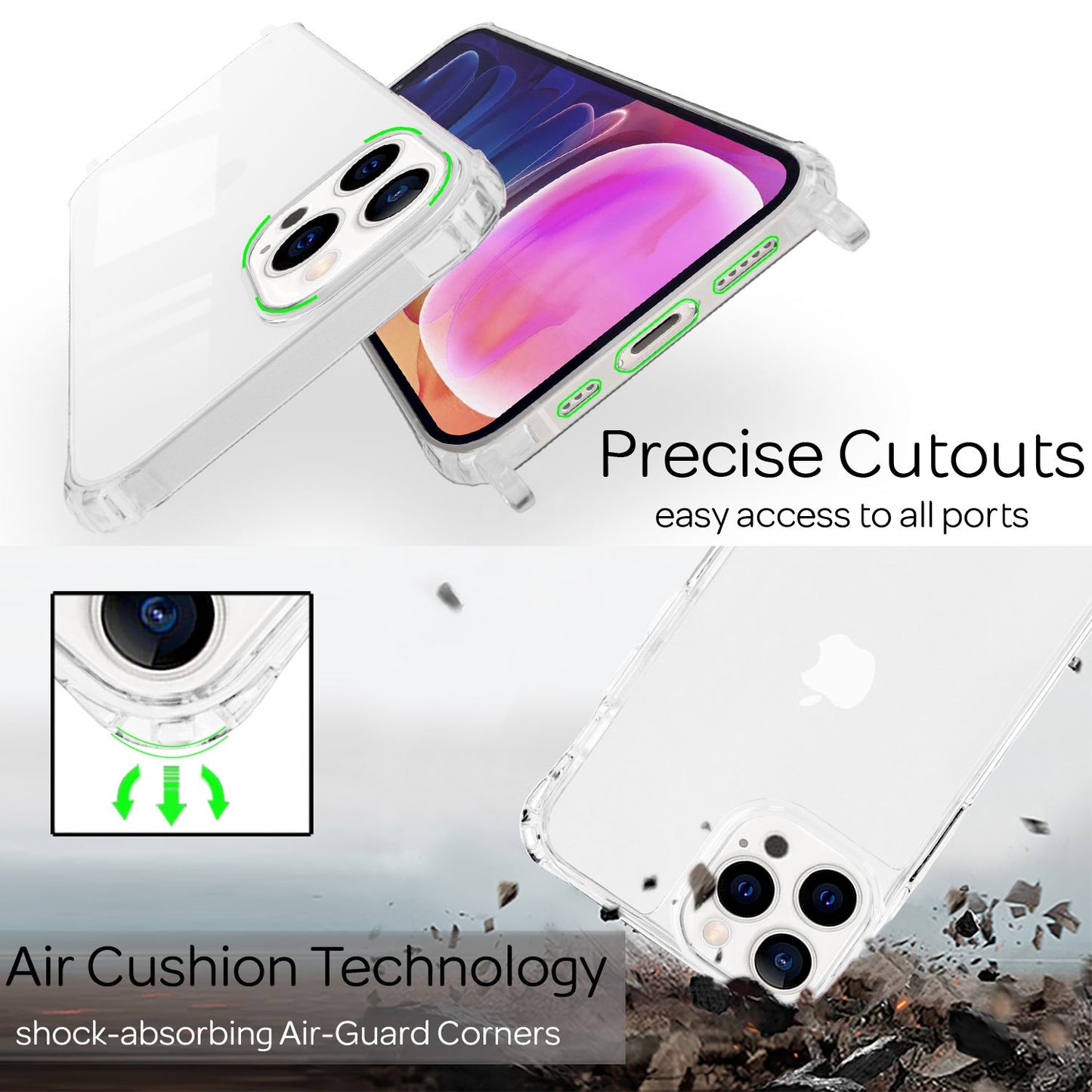 NALIA Handykette für iPhone 13 Pro – Transparentes Hybrid-Case & Band – HANGIT PRO (Anti-Gelb Rückseite & Verstellbar) – Marke aus Berlin