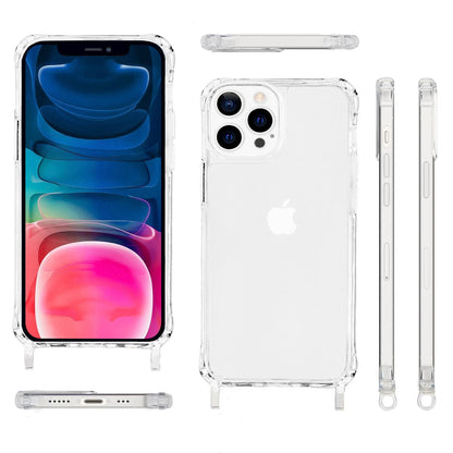NALIA Handykette für iPhone 13 Pro – Transparentes Hybrid-Case & Band – HANGIT PRO (Anti-Gelb Rückseite & Verstellbar) – Marke aus Berlin