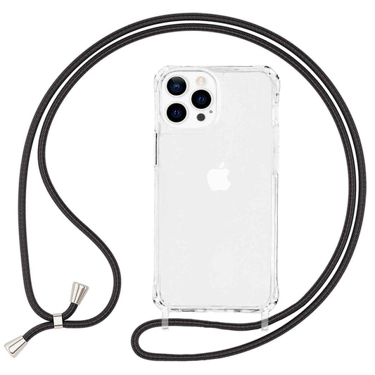 NALIA Handykette für iPhone 13 Pro Max – Transparentes Hybrid-Case & Band – HANGIT PRO (Anti-Gelb Rückseite & Verstellbar) – Marke aus Berlin