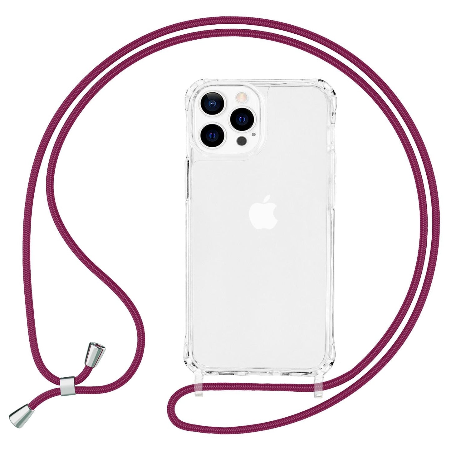 NALIA Handykette für iPhone 13 Pro Max – Transparentes Hybrid-Case & Band – HANGIT PRO (Anti-Gelb Rückseite & Verstellbar) – Marke aus Berlin