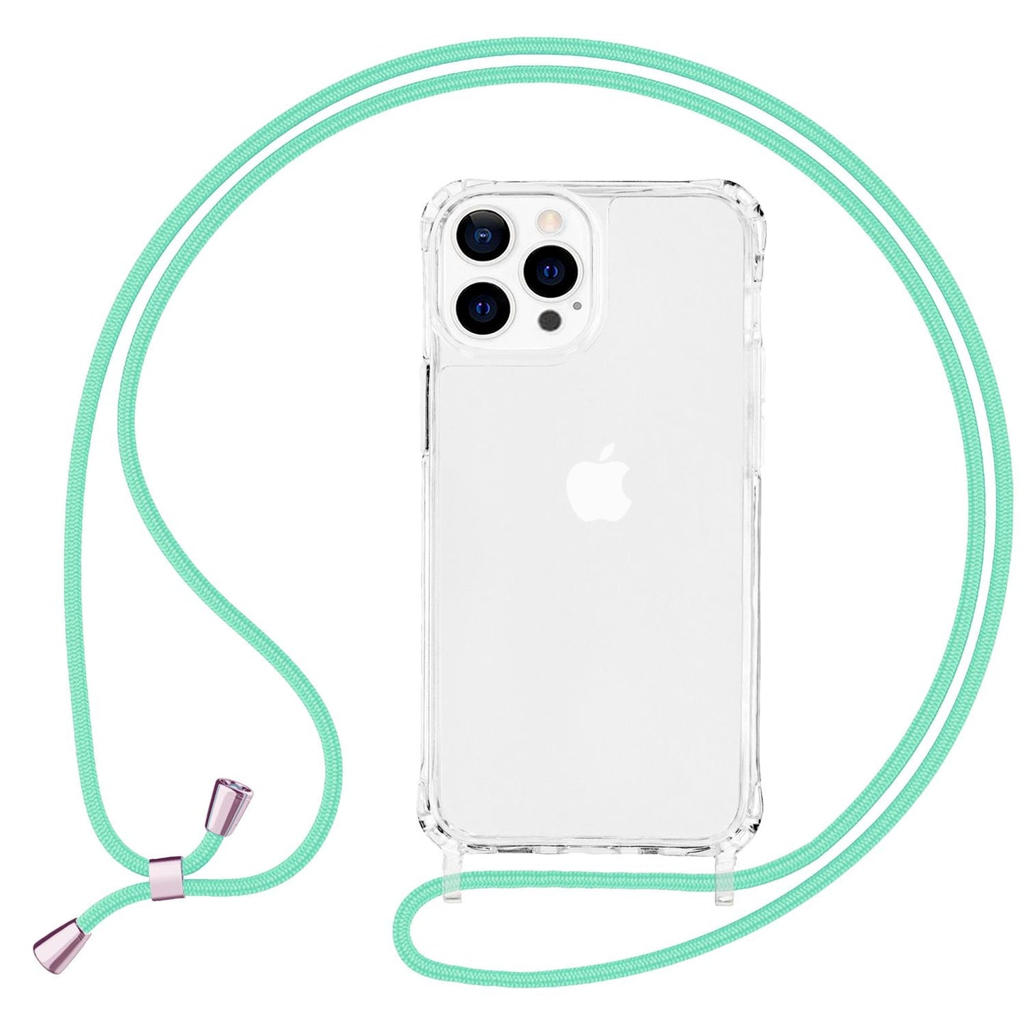 NALIA Handykette für iPhone 13 Pro Max – Transparentes Hybrid-Case & Band – HANGIT PRO (Anti-Gelb Rückseite & Verstellbar) – Marke aus Berlin