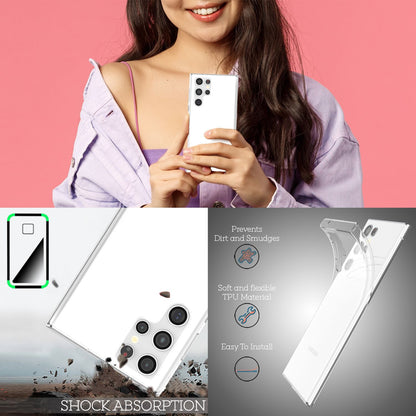 NALIA Transparente Silikonhülle für Samsung Galaxy S22 Ultra – Anti-Gelb & Rutschfest – GLAZE (Handyhülle Kristallklar, Schlank & Stoßfest) – Marke aus Berlin