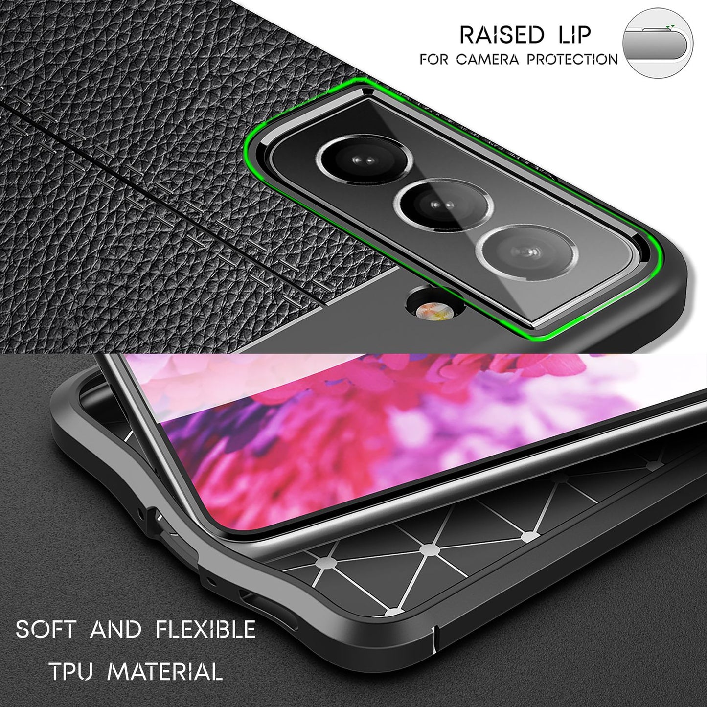 NALIA Leder-Optik Silikon Case für Samsung Galaxy S22 – Griffig & Matt – BARRON Handyhülle (Anti-Fingerprint, Stoßfest & Robust) – Marke aus Berlin