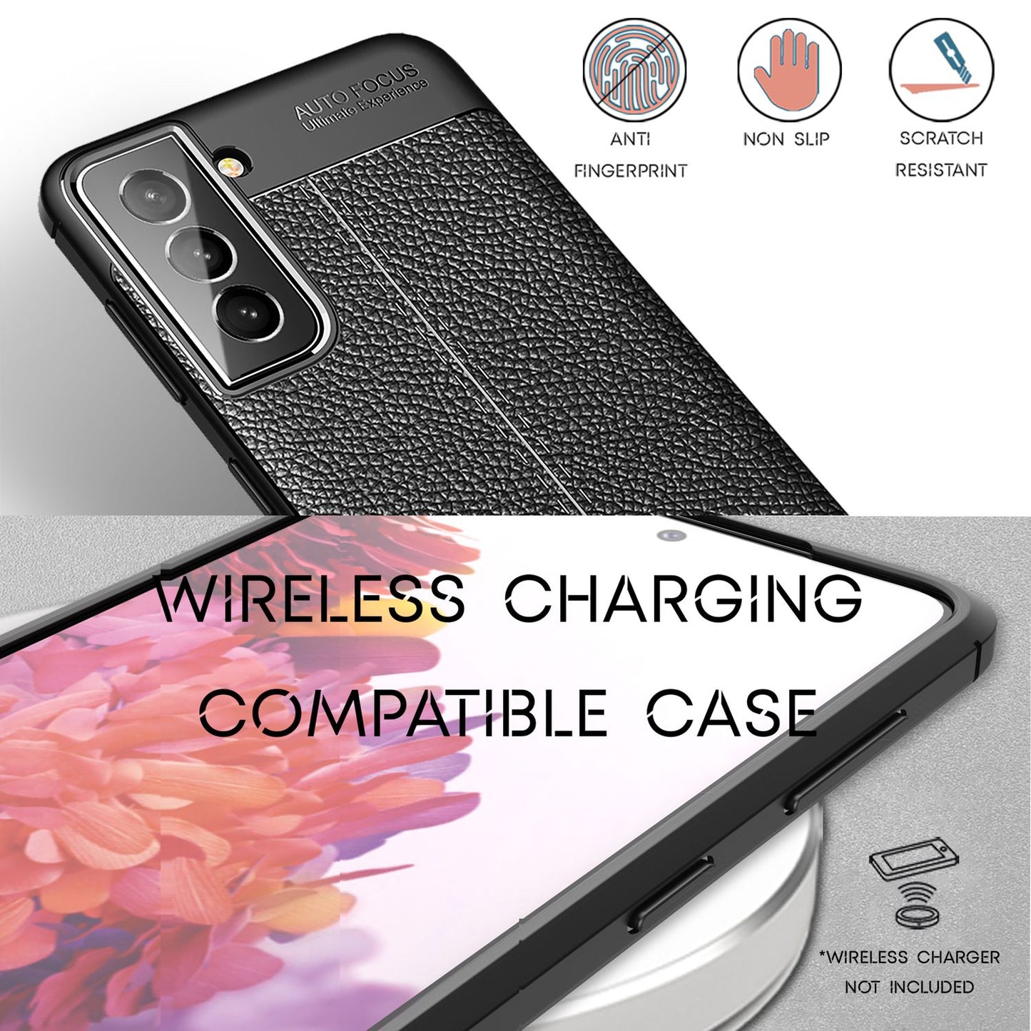 NALIA Leder-Optik Silikon Case für Samsung Galaxy S22 – Griffig & Matt – BARRON Handyhülle (Anti-Fingerprint, Stoßfest & Robust) – Marke aus Berlin