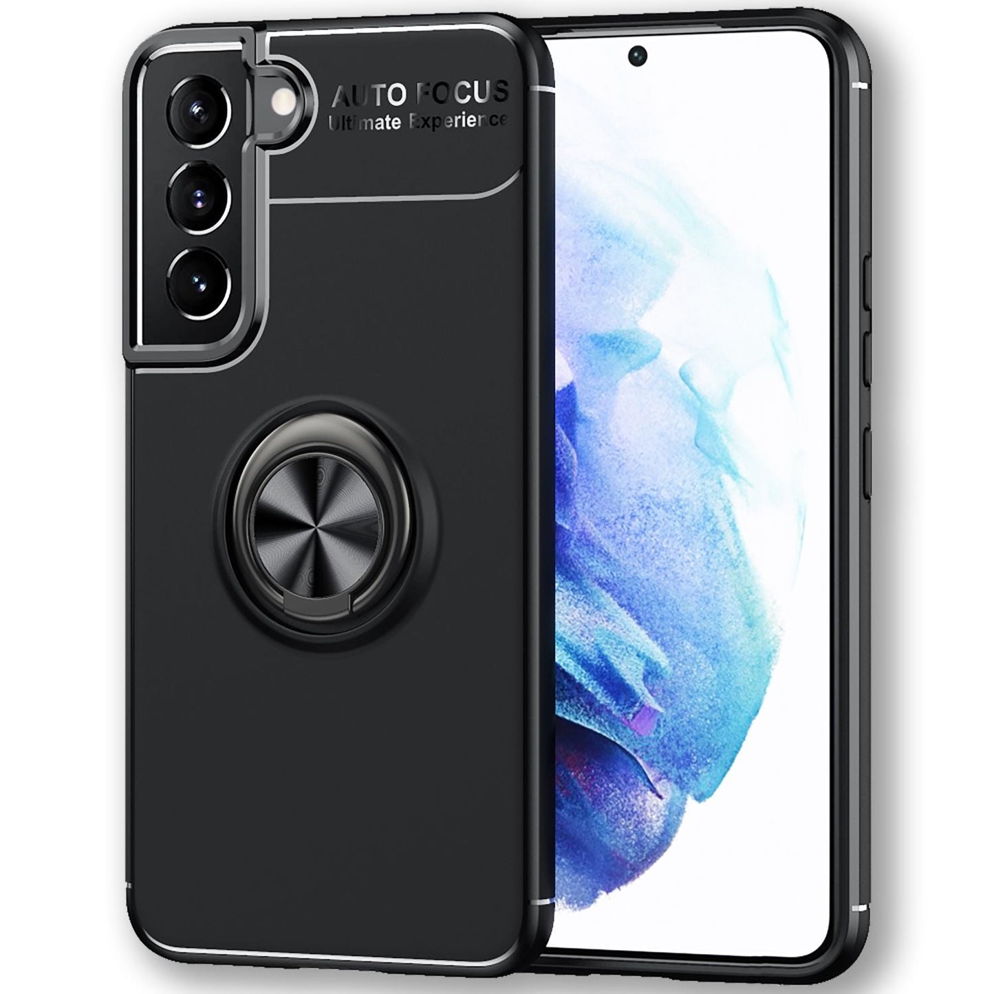 NALIA Ringhülle für Samsung Galaxy S22 Plus – Ring-Ständer 360° & für Magnet-Halter – GRIP360 (Mattiertes Silikon Case) – Marke aus Berlin