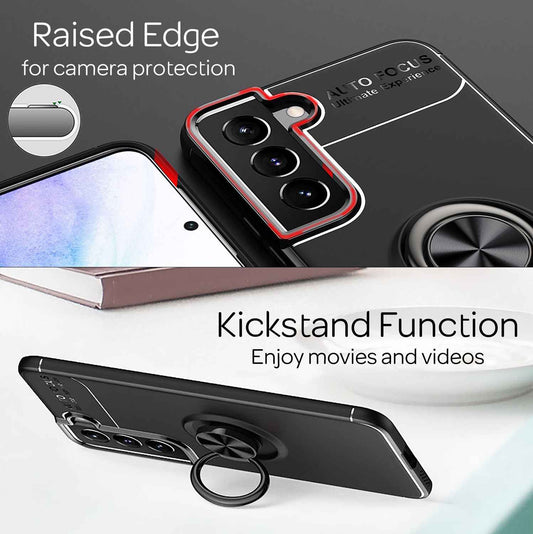 NALIA Ringhülle für Samsung Galaxy S22 Plus – Ring-Ständer 360° & für Magnet-Halter – GRIP360 (Mattiertes Silikon Case) – Marke aus Berlin