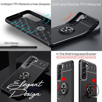 NALIA Ringhülle für Samsung Galaxy S22 Plus – Ring-Ständer 360° & für Magnet-Halter – GRIP360 (Mattiertes Silikon Case) – Marke aus Berlin