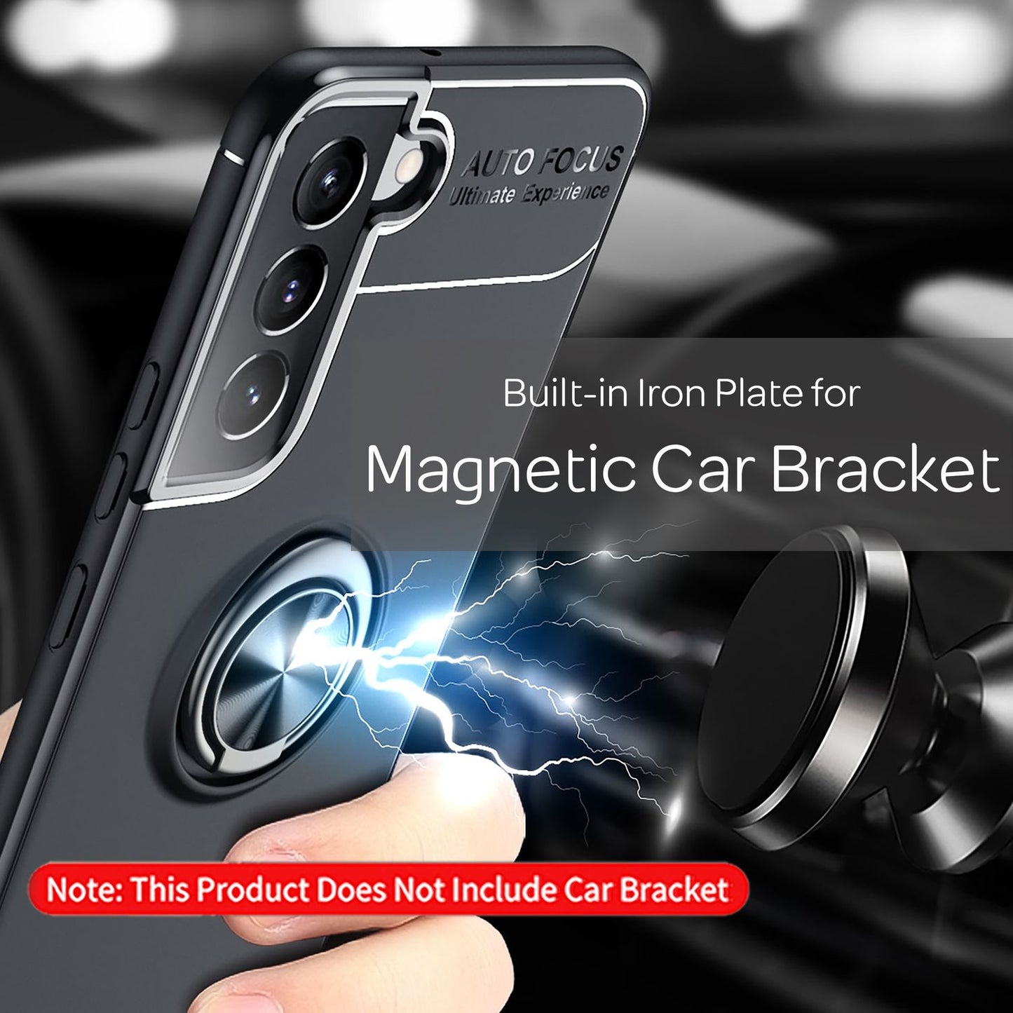 NALIA Ringhülle für Samsung Galaxy S22 Plus – Ring-Ständer 360° & für Magnet-Halter – GRIP360 (Mattiertes Silikon Case) – Marke aus Berlin