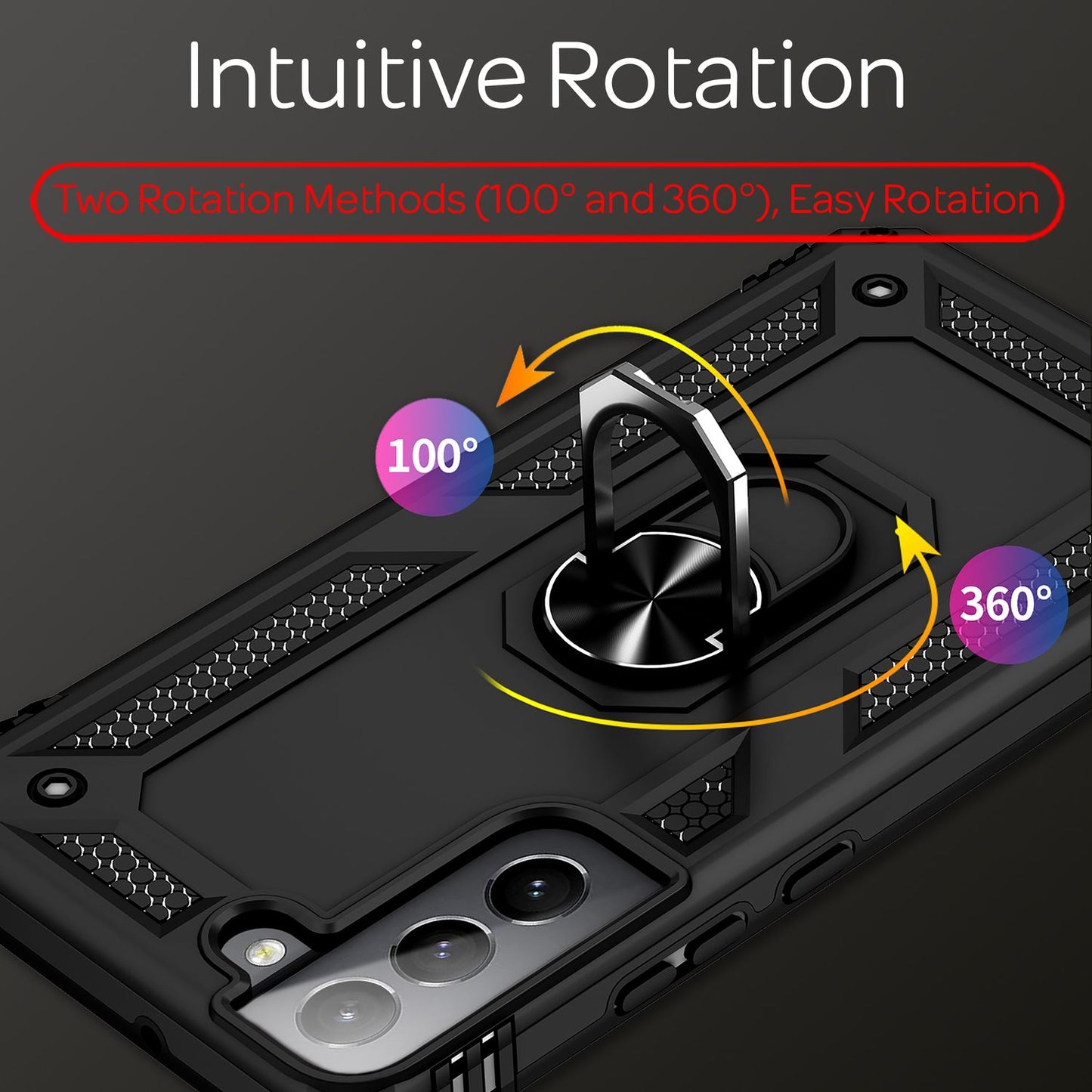 NALIA Panzerhülle für Samsung Galaxy S22 Plus – Ring-Ständer 360° & Magnet-Halterung Kompatibel – RINGDEFEND (Stoßfestes Outdoor Case) – Marke aus Berlin