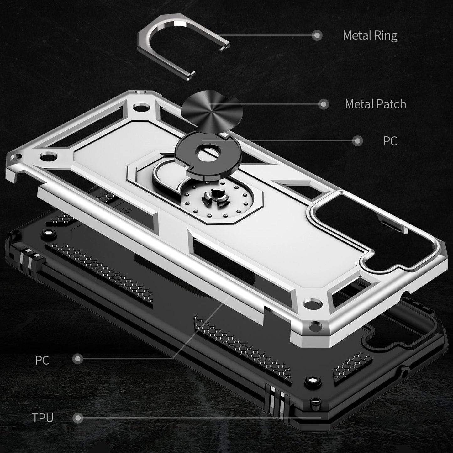 NALIA Panzerhülle für Samsung Galaxy S22 Plus – Ring-Ständer 360° & Magnet-Halterung Kompatibel – RINGDEFEND (Stoßfestes Outdoor Case) – Marke aus Berlin