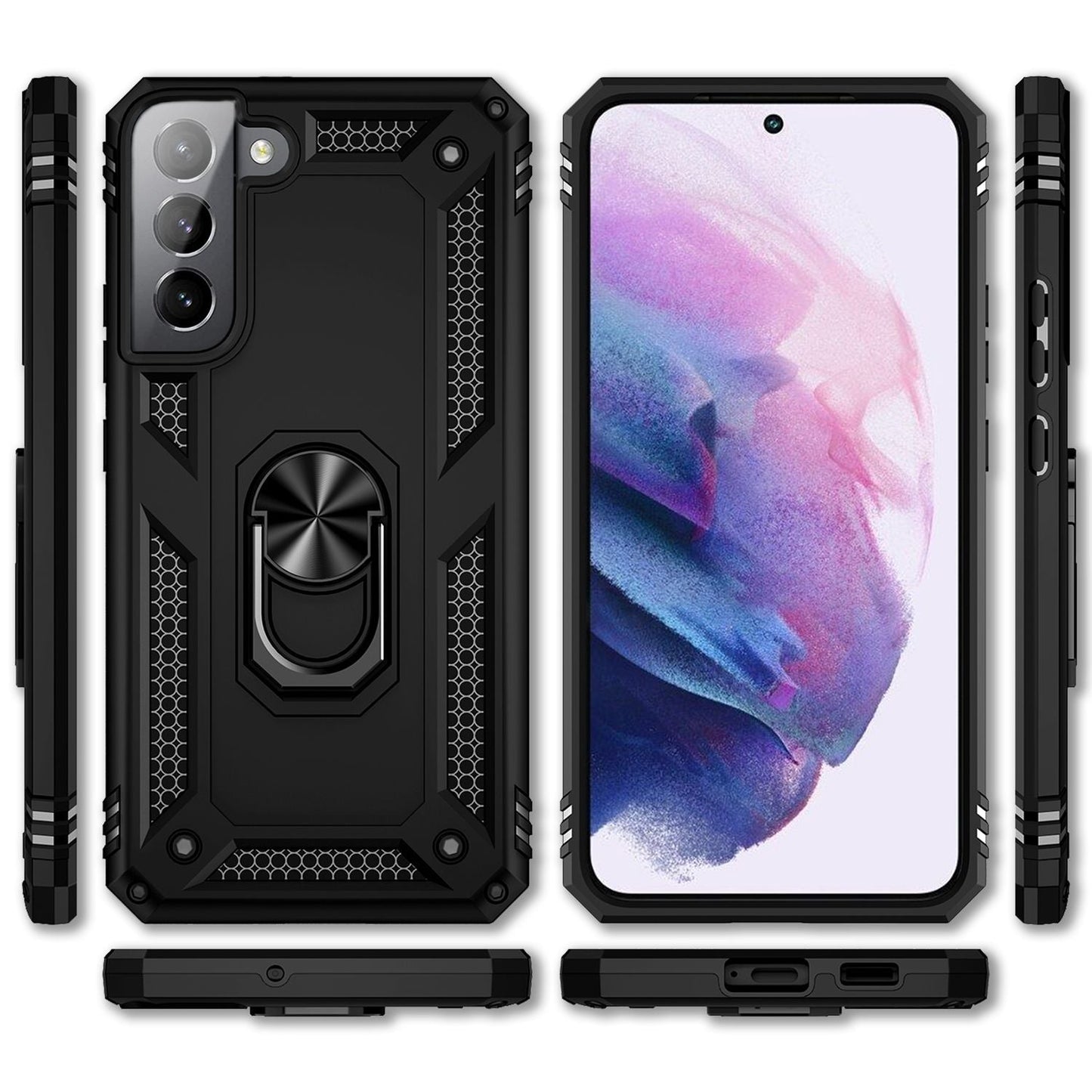 NALIA Panzerhülle für Samsung Galaxy S22 Plus – Ring-Ständer 360° & Magnet-Halterung Kompatibel – RINGDEFEND (Stoßfestes Outdoor Case) – Marke aus Berlin