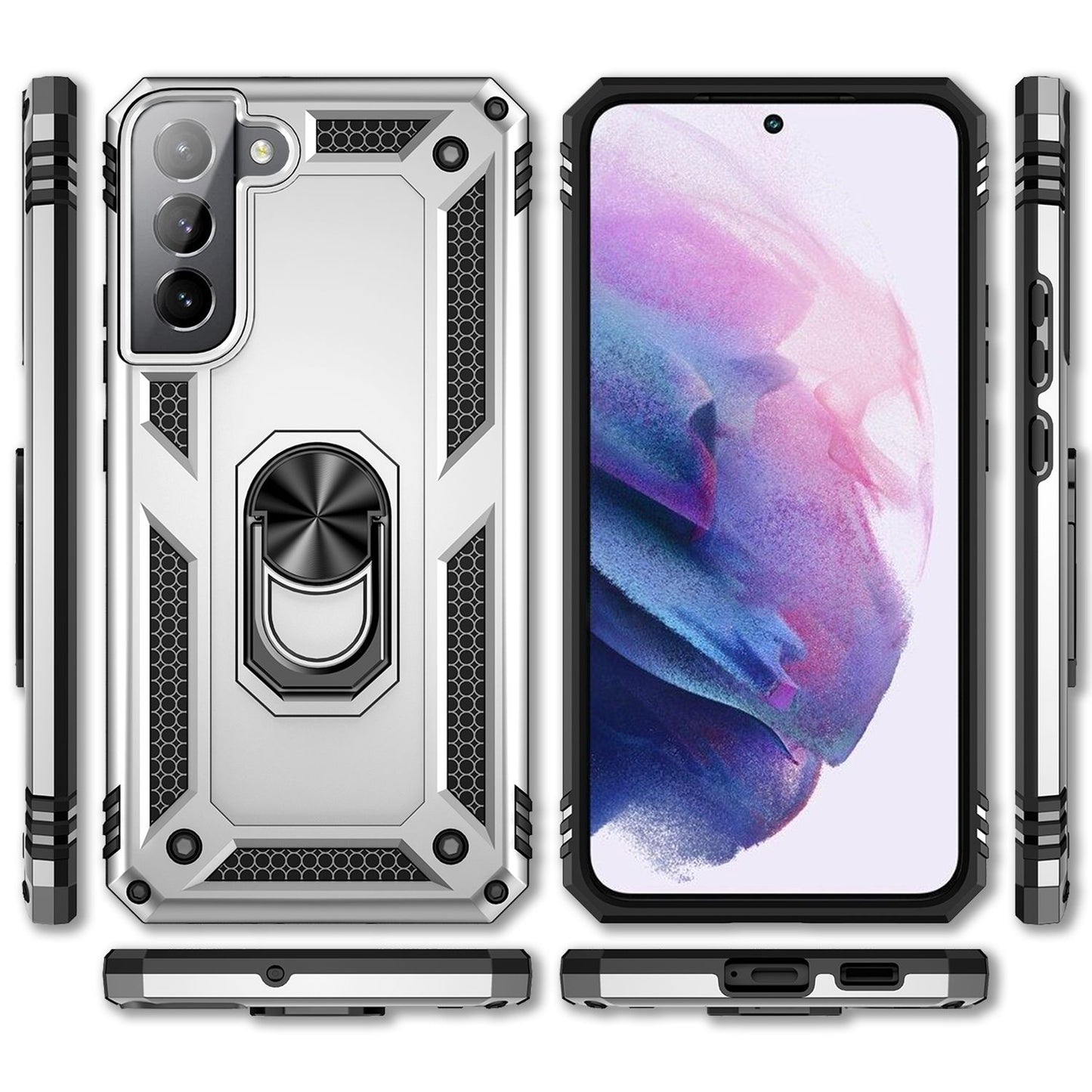 NALIA Panzerhülle für Samsung Galaxy S22 Plus – Ring-Ständer 360° & Magnet-Halterung Kompatibel – RINGDEFEND (Stoßfestes Outdoor Case) – Marke aus Berlin