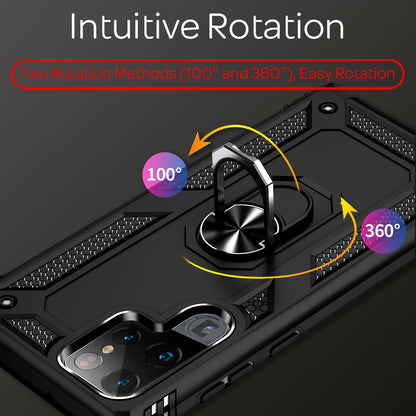 NALIA Panzerhülle für Samsung Galaxy S22 Ultra – Ring-Ständer 360° & Magnet-Halterung Kompatibel – RINGDEFEND (Stoßfestes Outdoor Case) – Marke aus Berlin