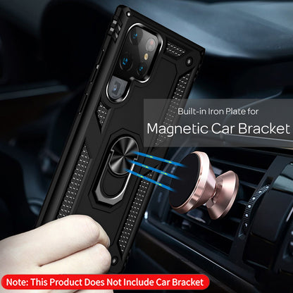 NALIA Panzerhülle für Samsung Galaxy S22 Ultra – Ring-Ständer 360° & Magnet-Halterung Kompatibel – RINGDEFEND (Stoßfestes Outdoor Case) – Marke aus Berlin