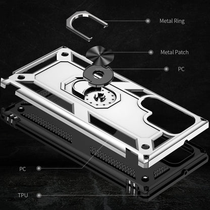 NALIA Panzerhülle für Samsung Galaxy S22 Ultra – Ring-Ständer 360° & Magnet-Halterung Kompatibel – RINGDEFEND (Stoßfestes Outdoor Case) – Marke aus Berlin