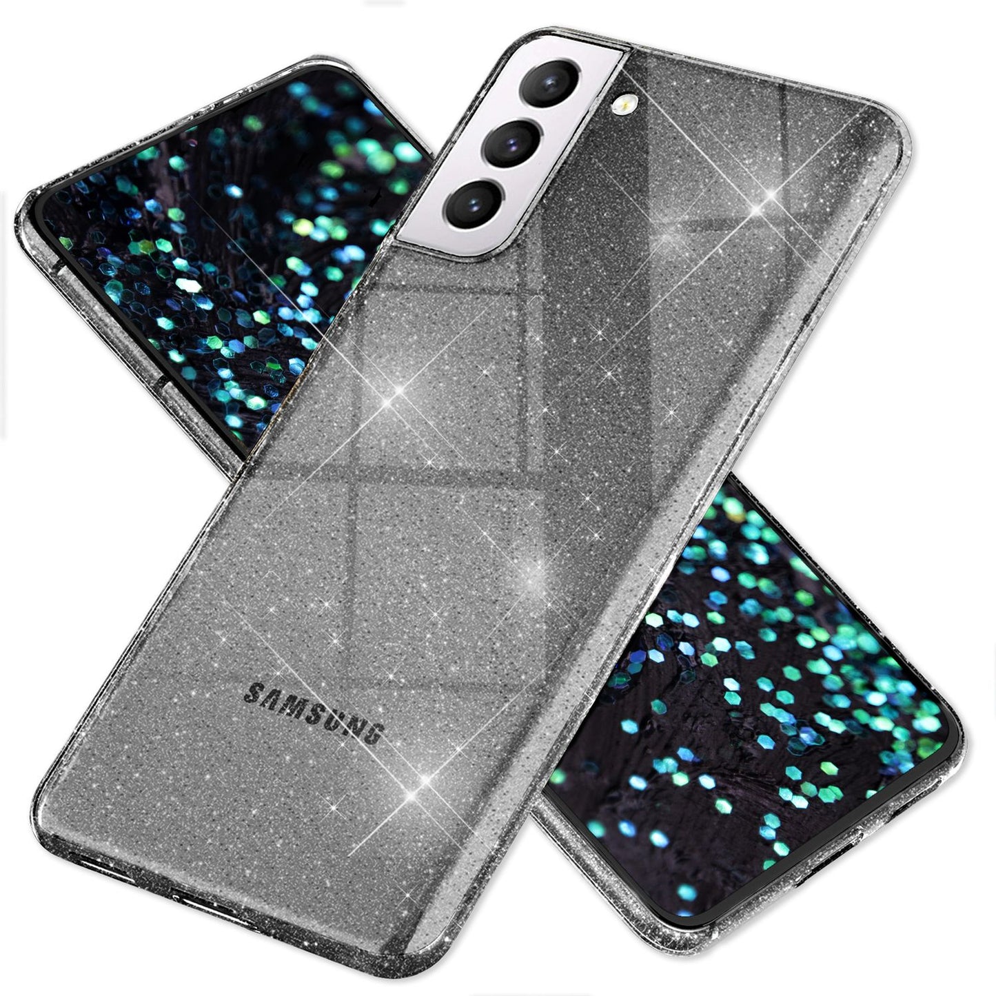 NALIA Glitzerhülle für Samsung Galaxy S22 – Funkelndes Silikon Case – DAZZLIN (Transparent & Stoßfest) – Marke aus Berlin